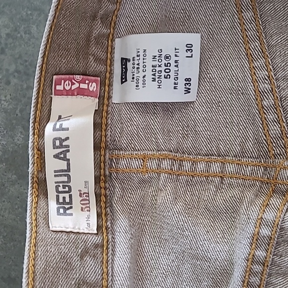 LEVI'S 505 REGULAR FIT BROWN TAN JEANS 38X30 - Picture 6 of 7